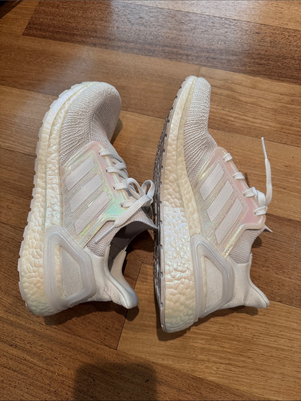 adidas ultraboost White Knit Lace-Up Running Shoes - Picture 5 of 6